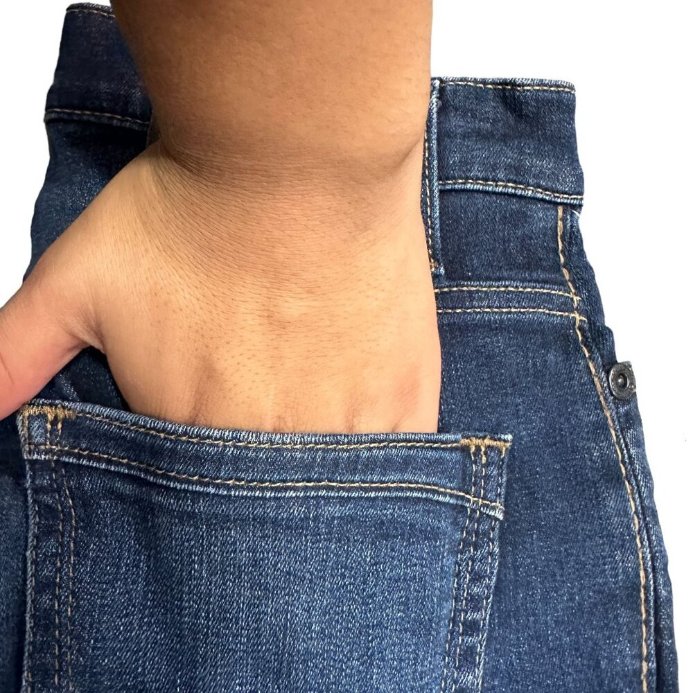 BKE Aiden Mens 27S Bootleg Jeans Dark Wash Denim Whiskered 30" Inseam Mid Rise - Picture 9 of 16
